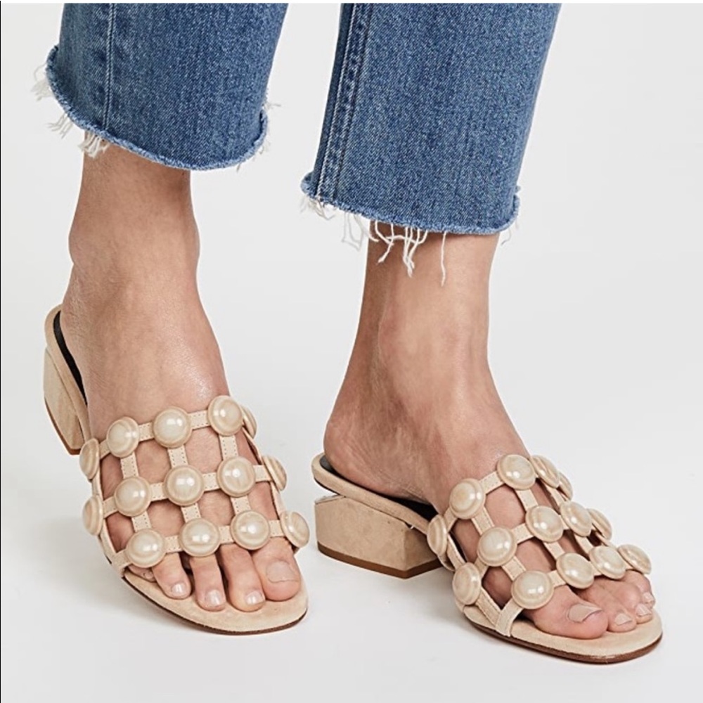 Alexander Wang Lou Caged Slides Studded Sandals